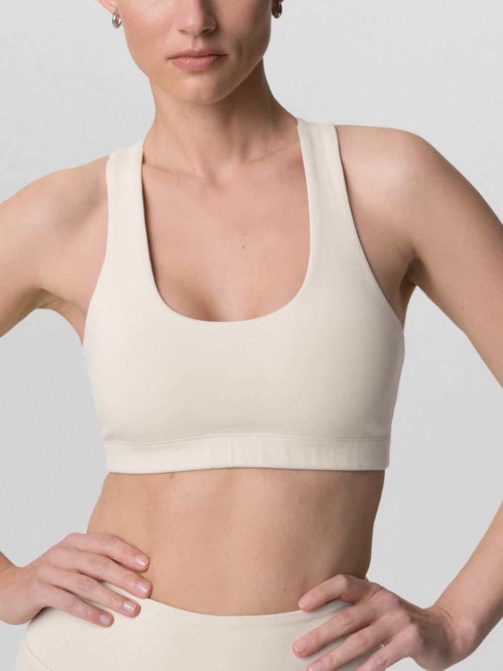 Mate The Label Organic Stretch Sports Bra Bone
